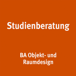 Ein oranges Bild mit weißem Text "Studienberatung"