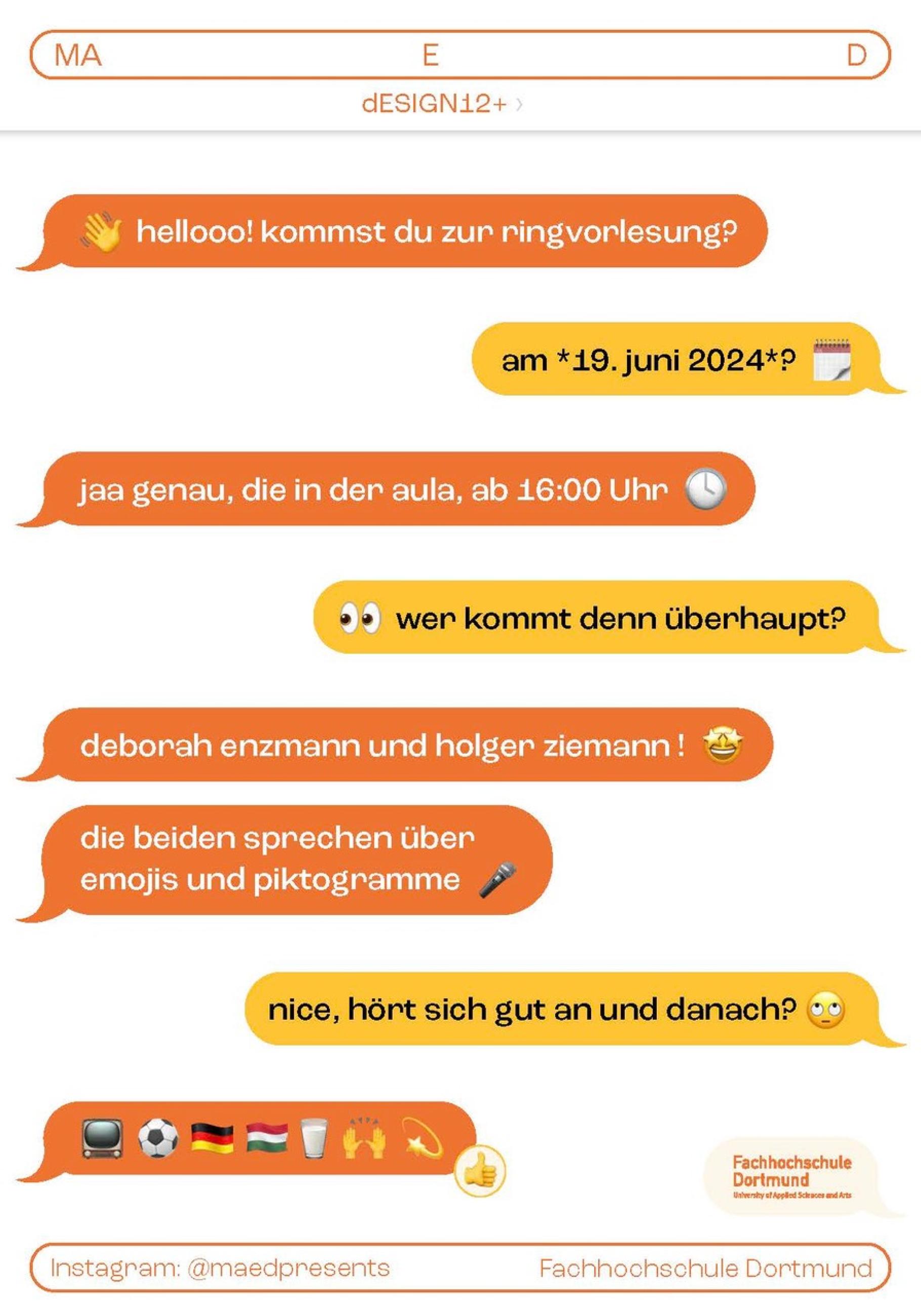 Ankündigung der Ringvorlesung in Form eines Chats